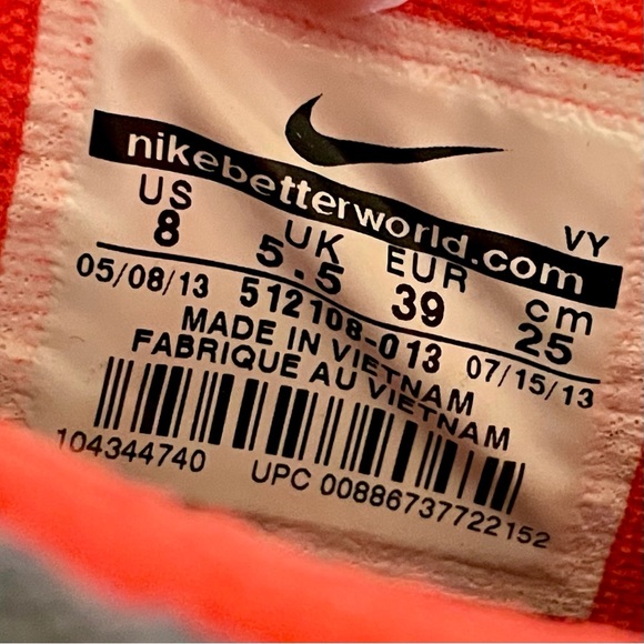 Nike Womens Flex 2012 RN 512108-013 Gray/Orange Running Shoes Sneakers - Size 8 - Picture 8 of 8